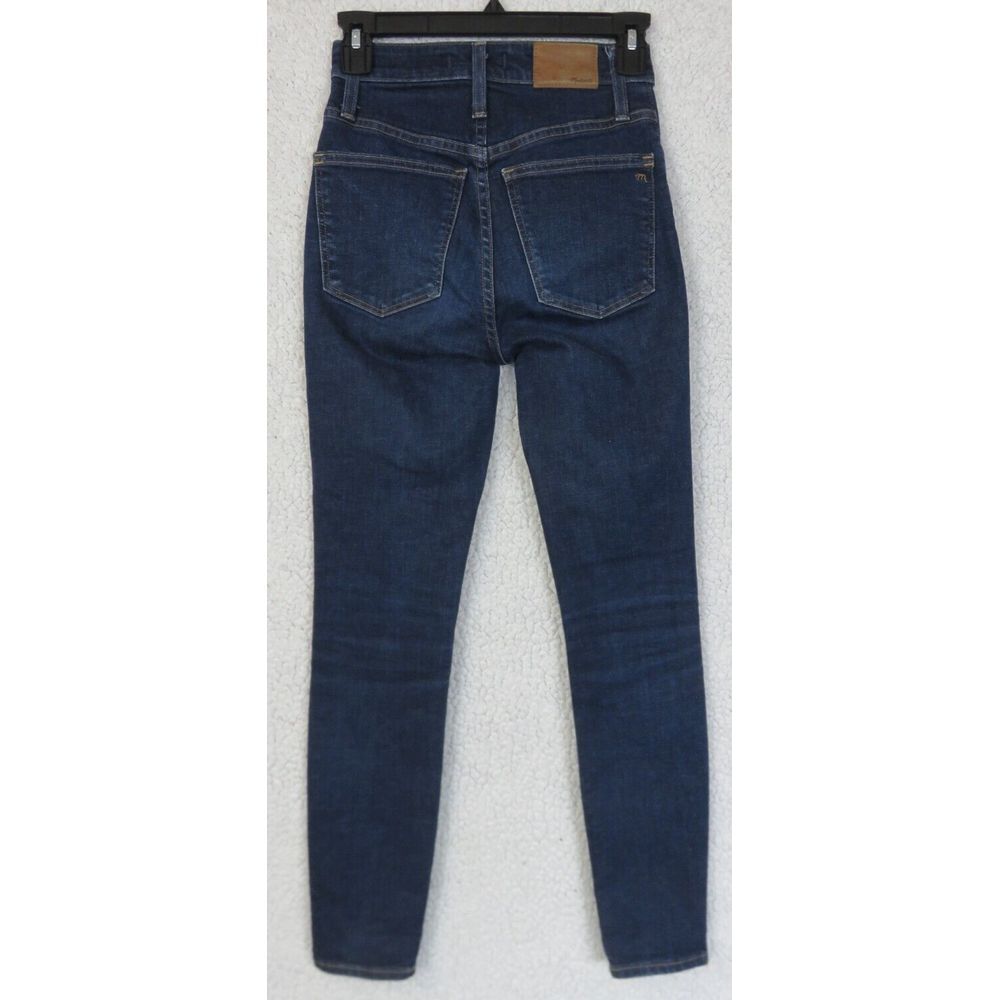 Womens Madewell Curvy High Rise Skinny Jeans Size 24 Dark Wash Blue Denim Pants